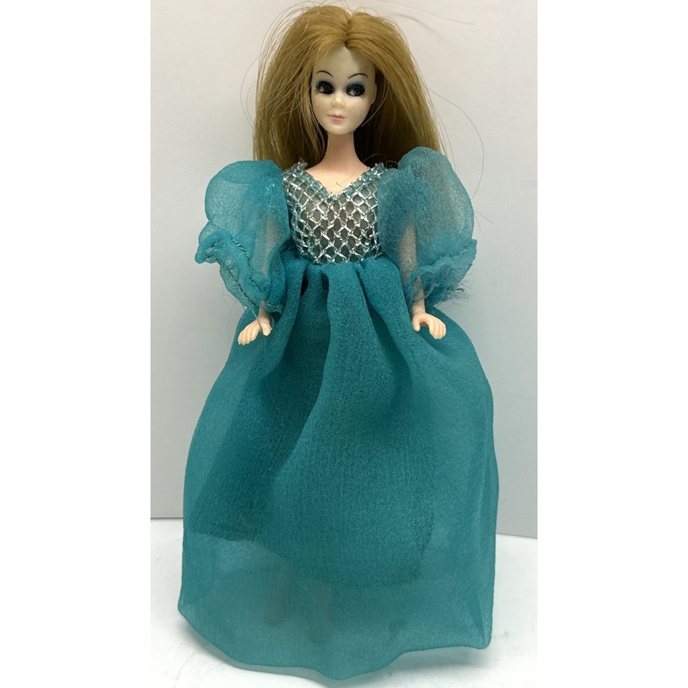 Toopper Dawn Doll Party Puffery Aqua Blue Dress Light Brown Hair Blue Eyes #0712
